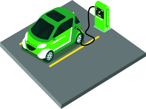electric vehicle charging artwork