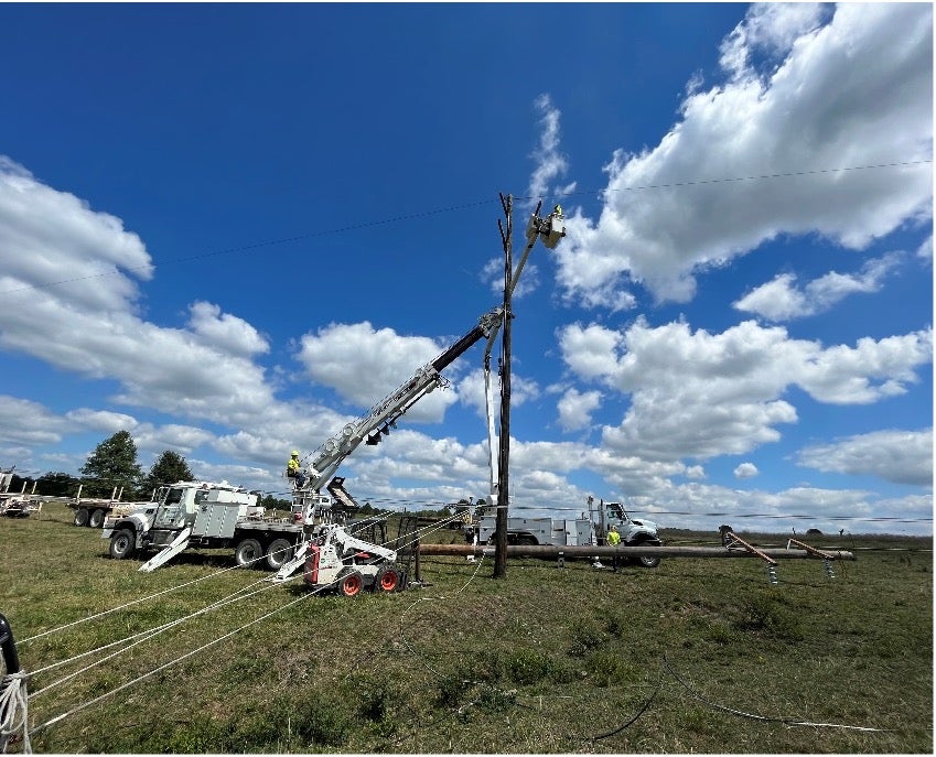 Pole Changeout in process